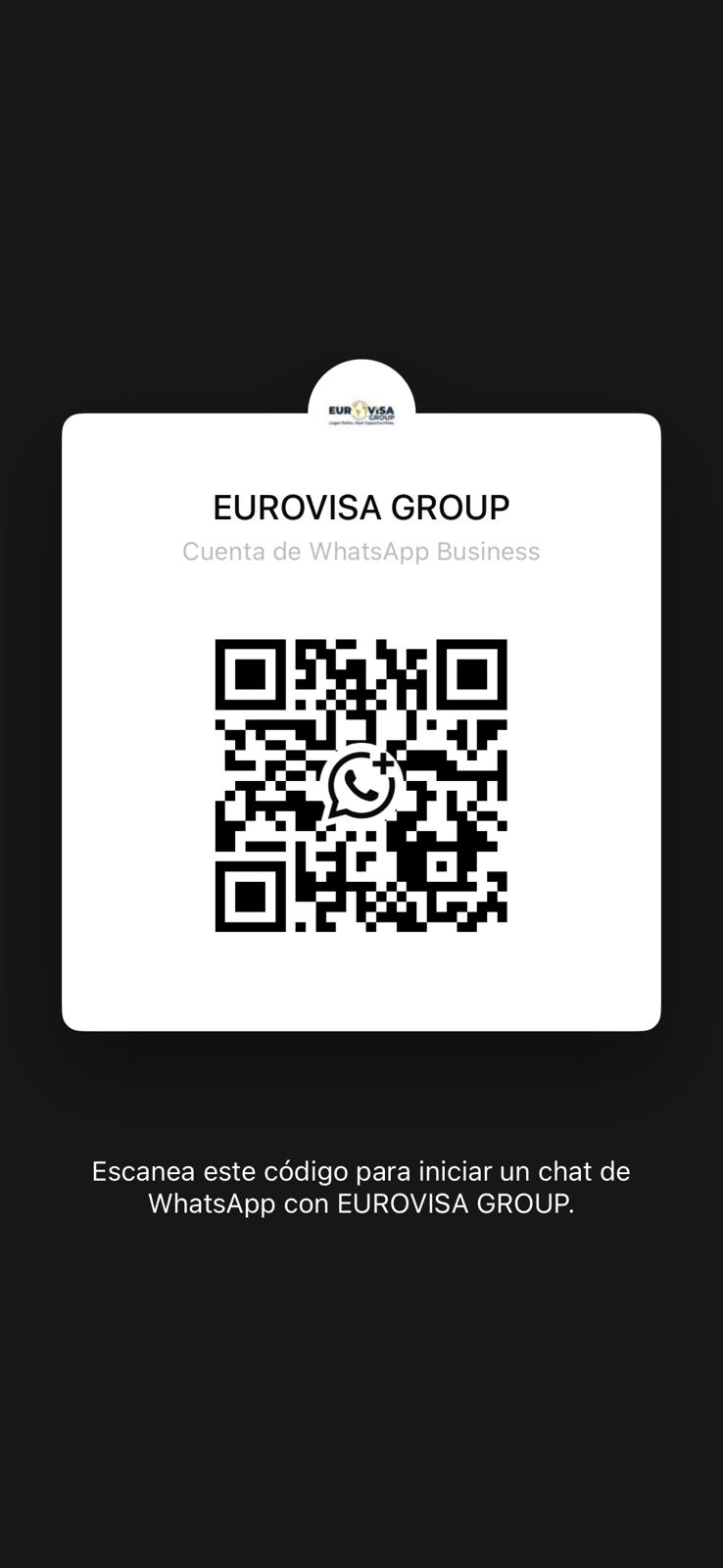 EuroVisa Group WhatsApp Business QR code — scan to start a conversation